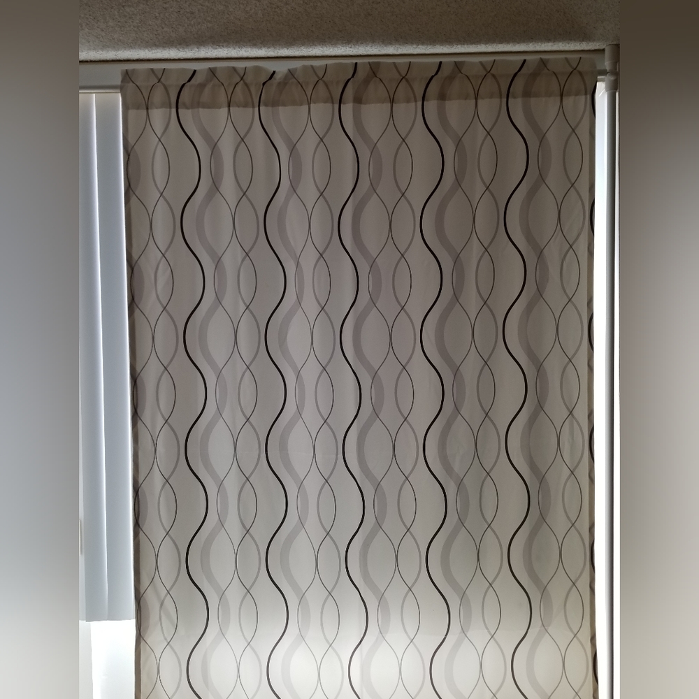 Curtains - white with black and grey